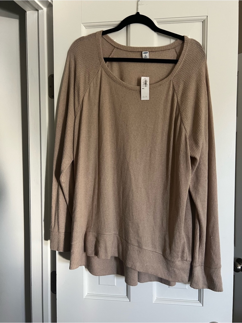 Old Navy Waffle Knit Scoop Neck Top - Beige